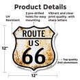 thumbnail image 2 of Route Us 66 Rustic 12 inch X 12 inch Shield-Shaped Rust-Free Aluminum Metal Sign Weather Resistant, UV Protected for Workplace Made in the USA, 2 of 7