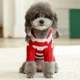 thumbnail image 4 of Deago Dog Cat Stripe Sweater with Hoodie for Christmas Sweatshirt Winter Pet Clothes Xmas Puppy Outfits (Red, XL), 4 of 7