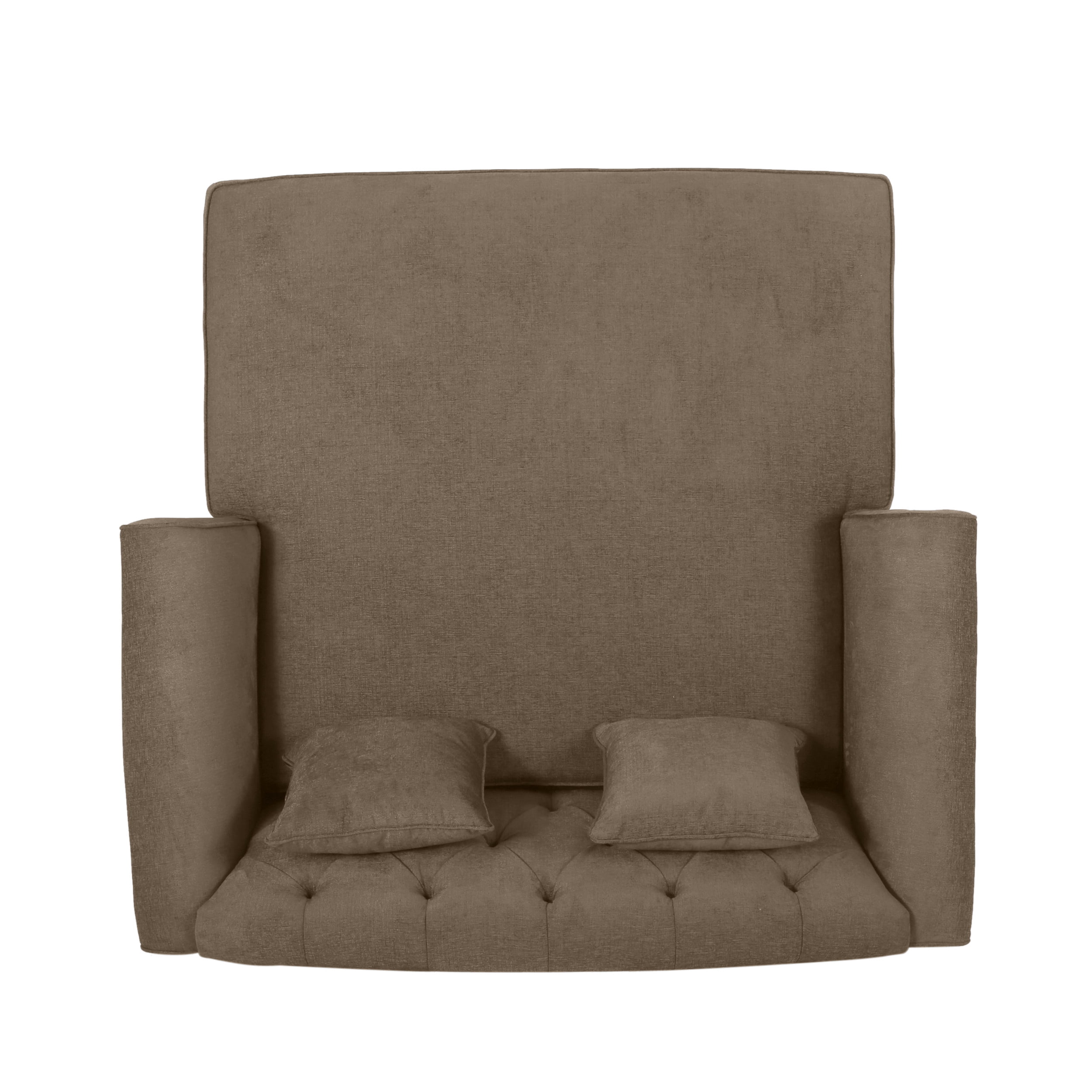 Noble House Ackland Indoor Upholstered Tufted Double Chaise Lounge, Brown