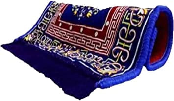 ‎Velvet Comfortable Blue Multi-Purpose Meditation Mat/Rug (Approx. 60 x 60 Cm, 24 x 24 Inch), Religious Spiritual Items, Home Aasan/Yoga/Meditation, Hindu/Yoga/Meditation