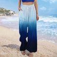 thumbnail image 5 of cfhntfmh Wide Leg Pants for Women Fashion Printed High Elastic Waisted Full Length Pants Lounge Beach Palazzo Pants with Pockets, 5 of 6