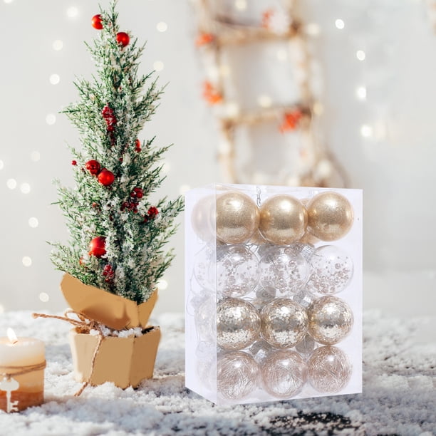 Xihbxyly Artículo En Liquidación Bola de Plástico Transparente para Mascotas, Bola Redonda de 6 Cm, Bola Navideña Colorida, Adorno para Árbol de Navidad, Bola Decorativa Colgante