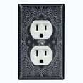 thumbnail image 1 of Metal Light Switch Plate Cover Black Floral Bandana Paisley Tile Pattern TIL060, 1 of 13