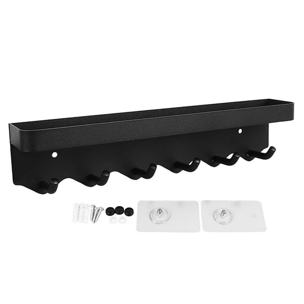 Estante ondulado para entrada de pared con ganchos de hierro magnéticos Perchero colgante de pared sin perforaciones para entrada de baño