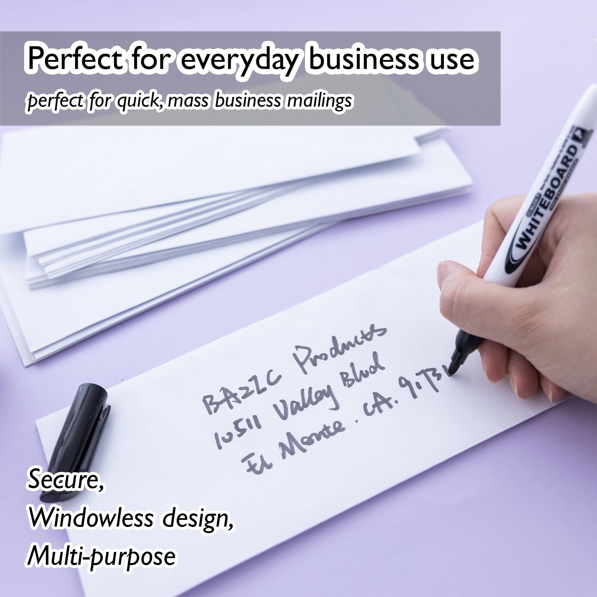 BAZIC Security Envelope Gummed Seal 4 1/8" x 9 1/2" #10 Tint Mailing Envelopes, 960-Count