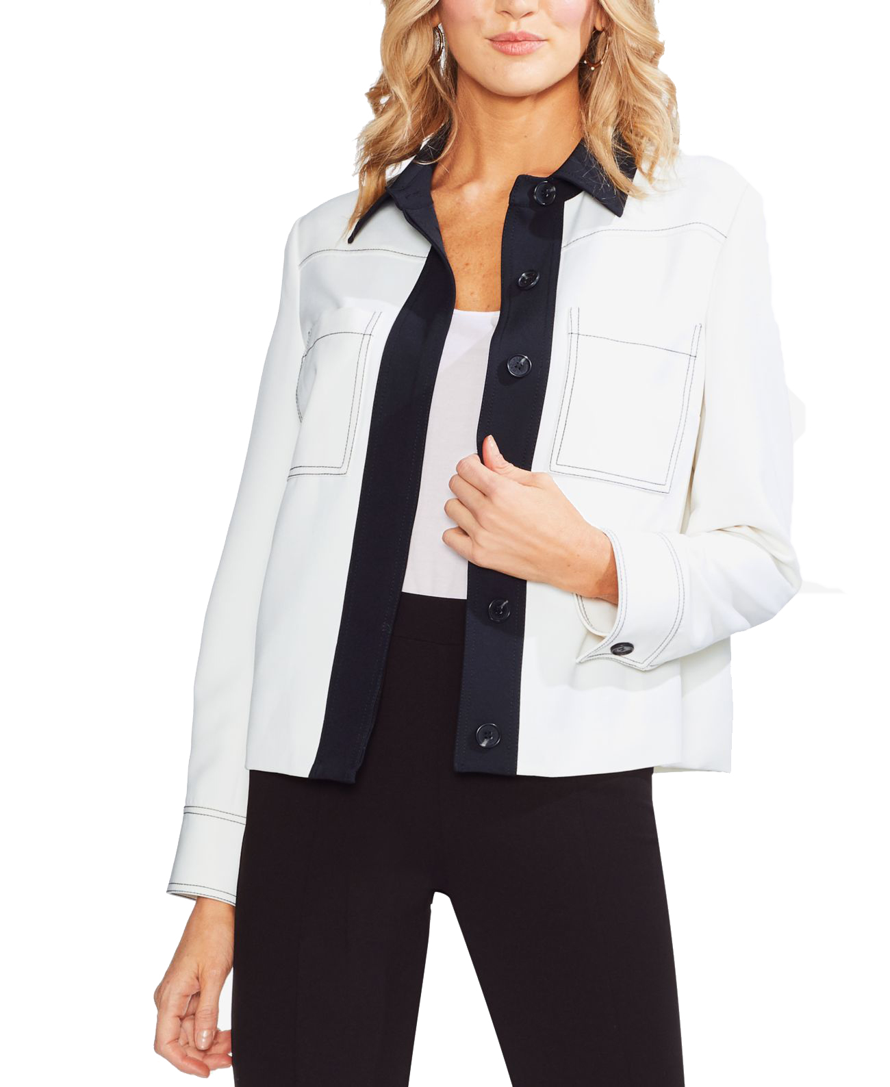 Colorblocked Jacket (Ivory 