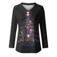 thumbnail image 4 of ClodeEU Women's Christmas Sweatshirts,Cute Printed Xmas Blouses ,V Neck Long Sleeve Tops Multicolor 03,Womens Plus M, 4 of 4