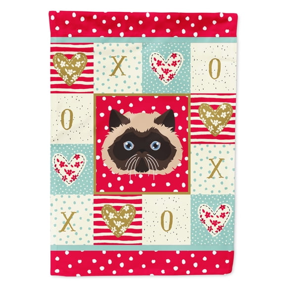 Carolines Treasures CK5105CHF Colorpoint Persian Hymalayan Cat Love Flag Canvas House Size Large multicolor