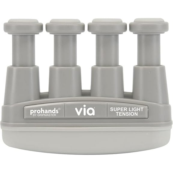VIA Hand and Finger Exerciser, Cool Gray, Super-Light Resistance (1 lb per finger)