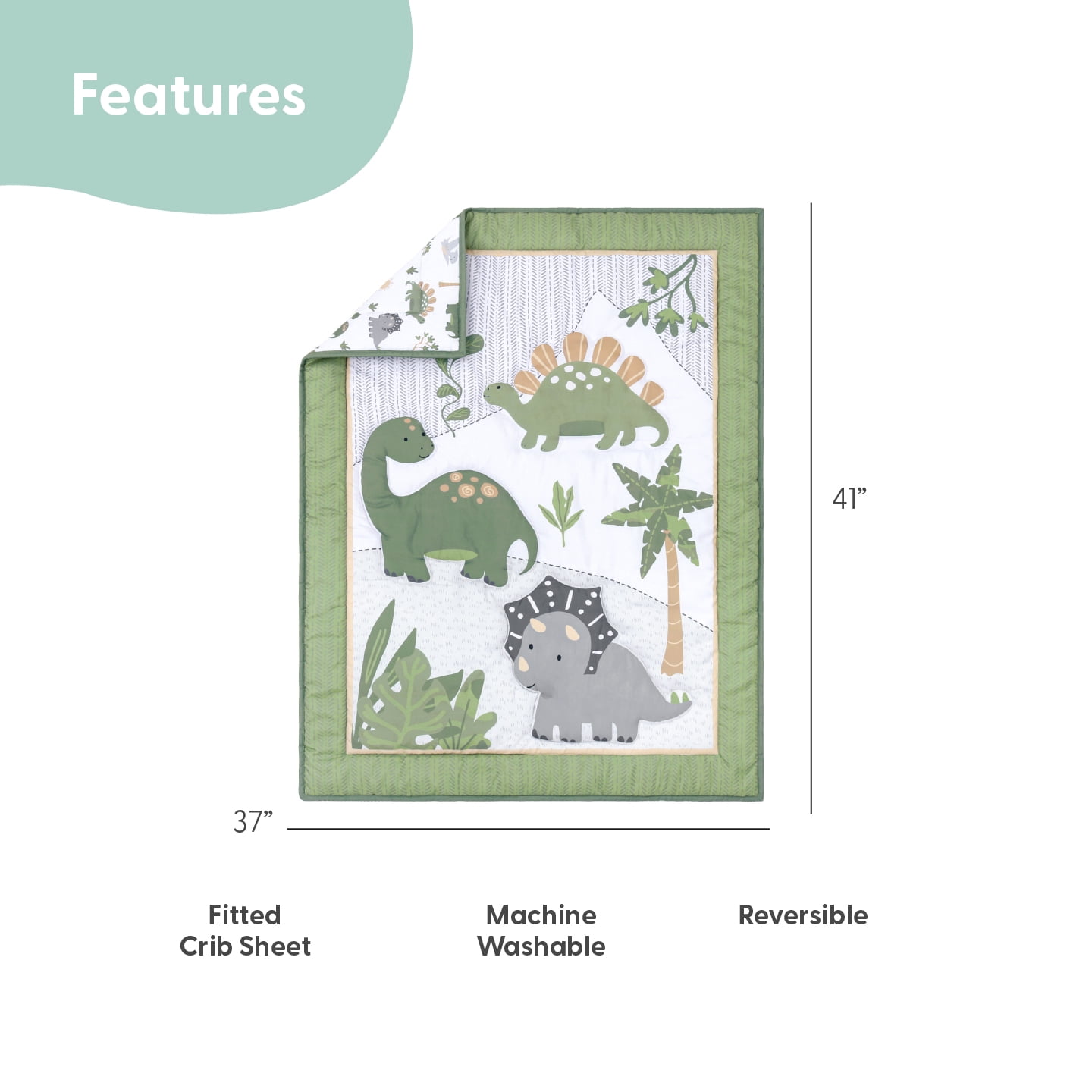 The Peanutshell Butterfly Song Baby Crib Bedding Set and Stuffie Plush Toy, 4-Piece Set