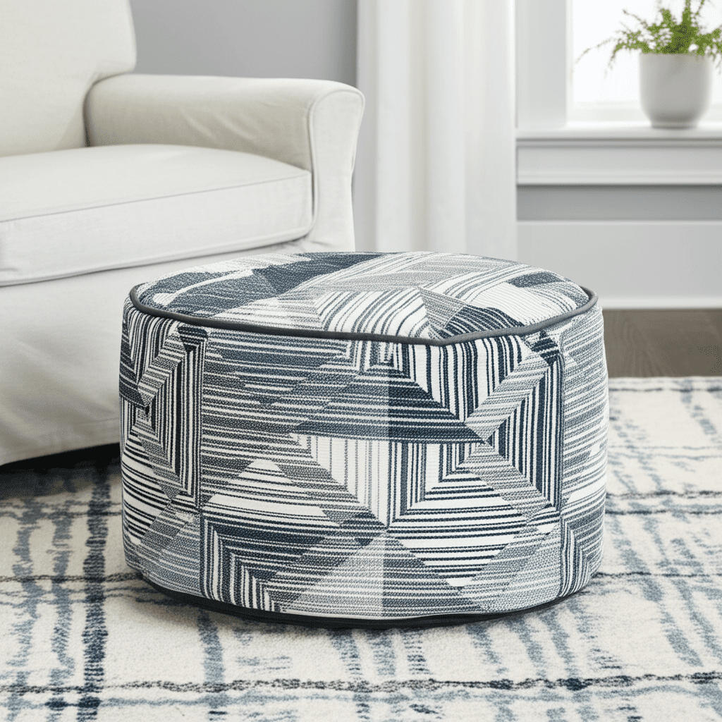 Prisma Navy Foot Pouf