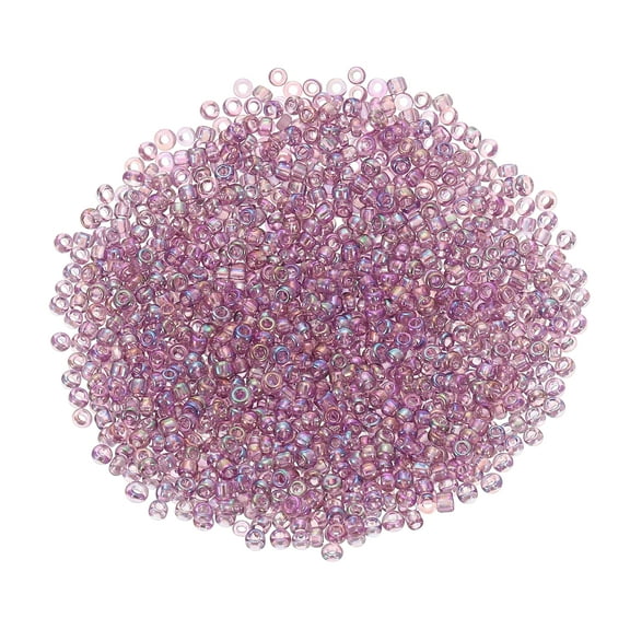 1600Pcs Glass Seed Beads, 1.5mm 15/0 Loose Mini Beads with Hole, Bulk Craft Spacer for Jewelry Making, Red AB