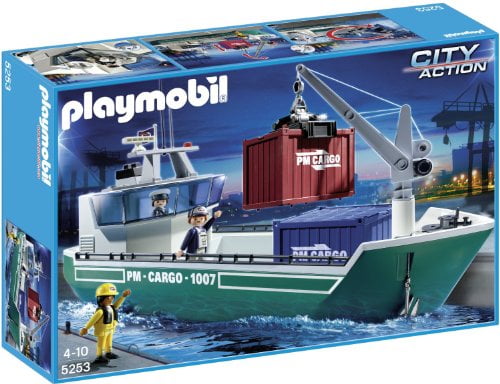 PLAYMOBIL Cargo Ship with Loading Crane 