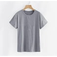 thumbnail image 3 of Nlife Women Short Sleeve Round Neck Solid Color Summer Basic Tee Shirt, 3 of 3