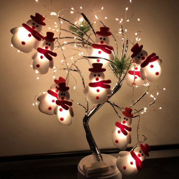 MesaSe Christmas Lights String 5.4ft 10 LED Warm White Indoor String Lights Christmas Snowman Decor Waterproof Snowman Lights Christmas Ornaments for Christmas Tree Indoor Outdoor Holida