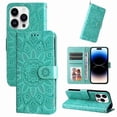 thumbnail image 4 of Funda tipo cartera GANGXUN para iPhone 15 Pro , diseño girasol, cuero PU, soporte, cierre magnético, tarjetero, 4 of 5