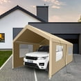 thumbnail image 6 of CCBEKIIM 10x20 Carport, Heavy Duty Car Port/Car Tent with Removable Sidewalls, Portable Canopy Tent for SUV, Car, Truck, Boat, Motorcycle Shelter (Beige), 6 of 8