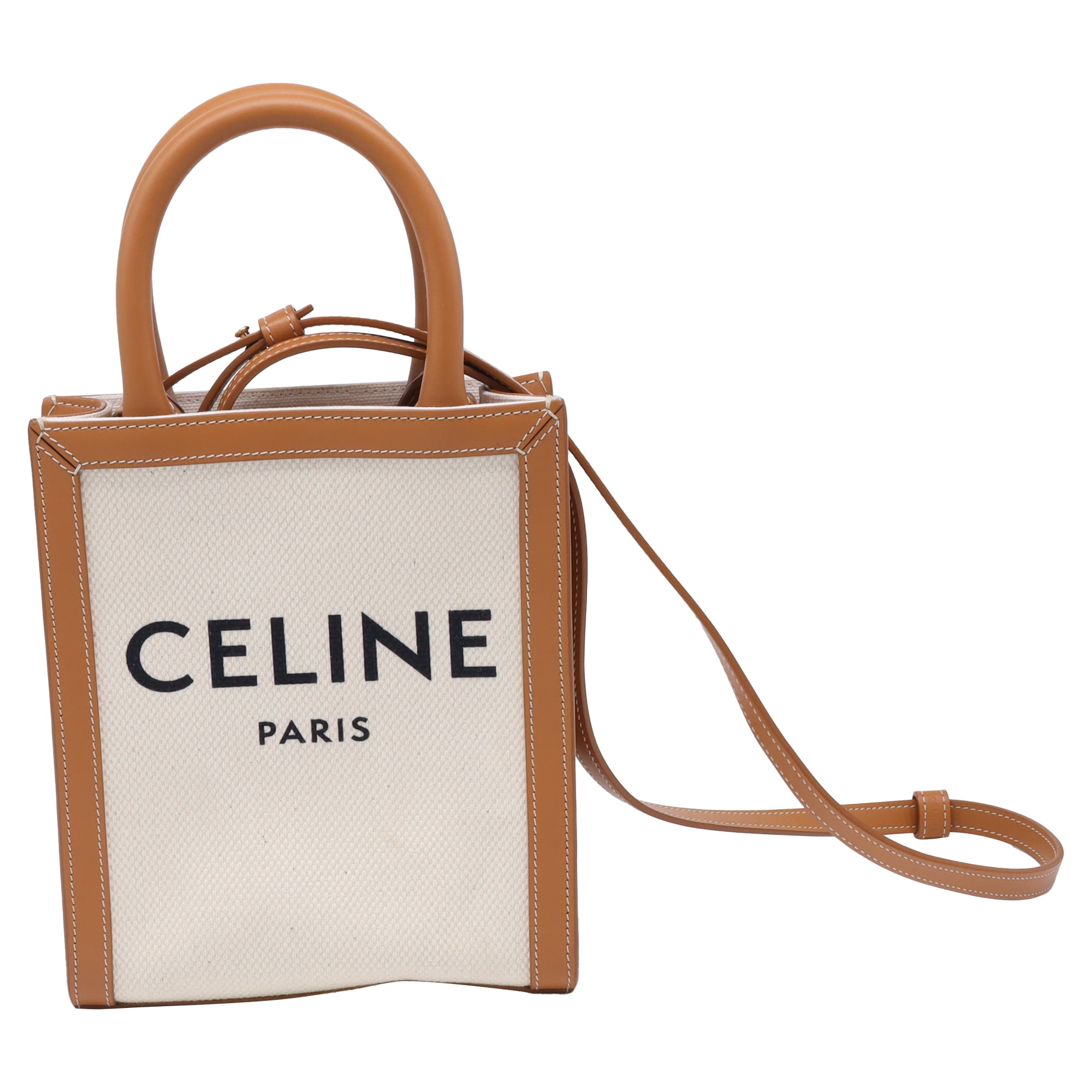 CELINE エコバッグ ホワイト/ブラウン CELINE Cabas Tote Bag エコバッグ ホワイト/ブラウン