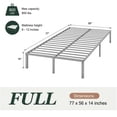 thumbnail image 5 of Einfach Full Bed Frame with Ample Under-Bed Storage Space, Heavy Duty, No Box Spring Needed, Gray, 5 of 10