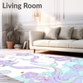thumbnail image 2 of ODIKA 3'x5' Machine Washable Non-Slip Area Rug, Delightful Seascape Washroom Accessories With Mermaid High Traffic Rug with Pad, Purple, 720700, 2 of 8