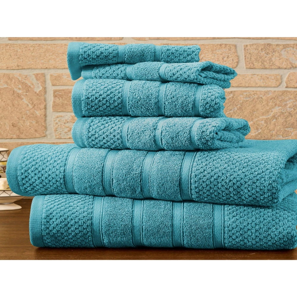 DEELLEEO Ensemble de 6 Serviettes en Coton Égyptien pour la Maison