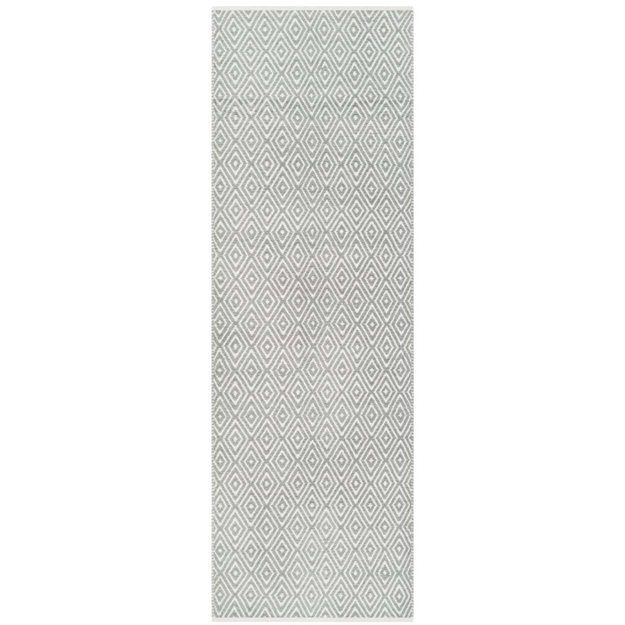 SAFAVIEH Boston Victoria Geometric Cotton Area Rug, Grey, 4' x 6'