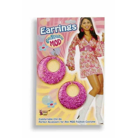 Magenta Glitter Halloween Costume Accessory Earrings