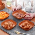 thumbnail image 3 of Kitchen Wood Grain Plastic Square Plate Flower Pot Tray Cup Pad Coaster Plate Kitchen Spit Bone Dish Plate Coaster Serving Plate Single base, 3 of 6