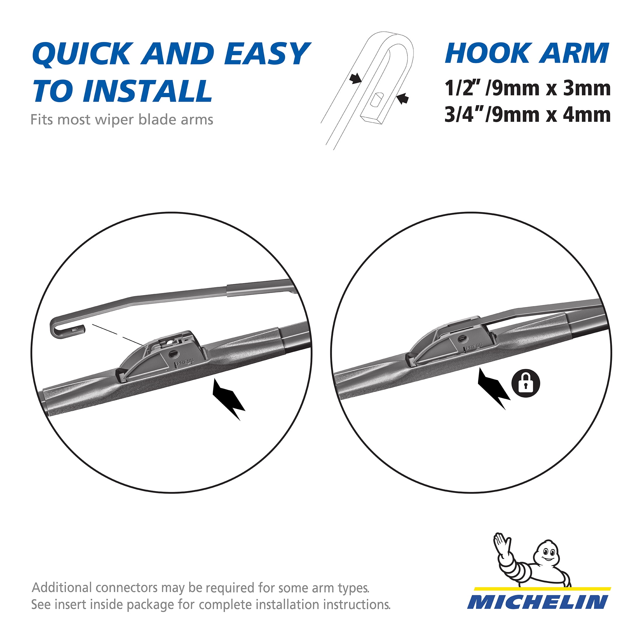 MICHELIN® Forecast Predictive Wiper Blade, 22", Silicone Ceramic Beam Blade with Yellow Edge Color Changing Technology