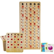 MR CHIPS Jam-Proof Bingo Cards with Sliding Windows - 25 Reusable Shutter Bingo Cards - 75 Bingo Calling Cards - 1 Bingo Master Board - Tan Style