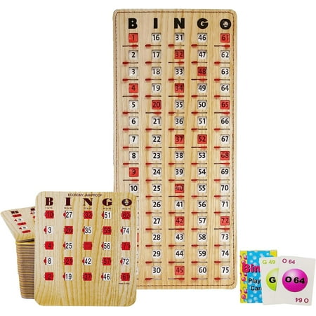 MR CHIPS Jam-Proof Bingo Cards with Sliding Windows - 25 Reusable Shutter Bingo Cards - 75 Bingo Calling Cards - 1 Bingo Master Board - Tan Style