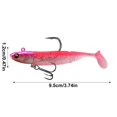thumbnail image 2 of 1PC Fishing Lure, 20g T-Tail Soft Bait with Lead, Blue Back, 3.7inch (with 32833-2/0 Treble Hook & 6# Hook), for Freshwater Saltwater Fishing, Anglers Fishing Tackle - Soft Plastic Lure with Realisti, 2 of 2