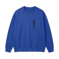 thumbnail image 5 of Men's Crewneck Sweatshirt Pullover Casual Loose Fit Sport Tops Midweight Long Sleeve Basic Sweatshirts with Zipper Chest Pocket, 5 of 6