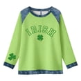 thumbnail image 3 of Generic Women's St. Patrick's Day Tshirt Lucky Clover Print Irish Shirt Splicing Long Sleeve Raglan Tees Baseball Tops, 3 of 4