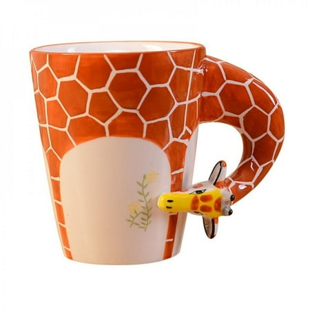 

Praeter 400ml Mug Animal Shape Hand Drawn Deer Giraffe Cattle Monkey Dog Horse Cup Gift Ceramic Coffee Milk Mug