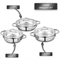 thumbnail image 2 of KORKMAZ Tombik Stainless Steel Omelet Set, Cooking Pots with Lids, 6Pcs, 6.3-7.1-7.9 inch, 2 of 2