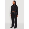 thumbnail image 4 of Women's Mock Neck Half Zip Cropped Pullover Sweatshirt, 4 of 5