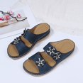 thumbnail image 5 of Slippers for Women,Trendy Slippers For Casual Wear Stylish Open Toe Design With Wedge Heel For Summer Activities Perfectly Paired,Womens Slippers,Navy,8.5, 5 of 9