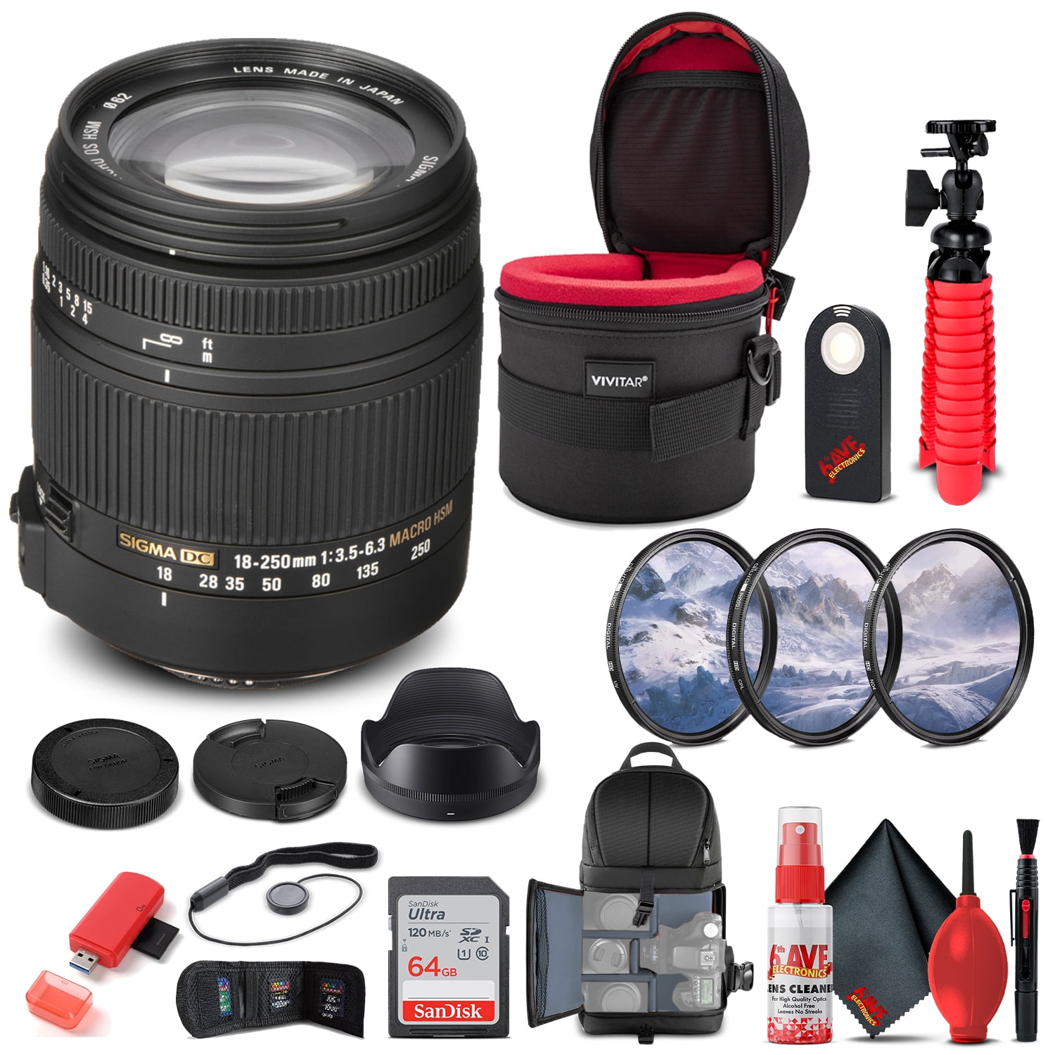 Sigma 18-250mm F3.5-6.3 DC Macro OS HSM for Nikon F Mount (883-306