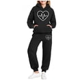 thumbnail image 2 of LVHAOGJOB Teens Sweatsuits Hoodie Sweatshirts & Jogger Sweatpants Soft Warm 2 PC Print Clothing Sets for Girls and Boys Pullover, 2 of 6