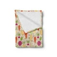 thumbnail image 2 of Vegetable Soft Flannel Fleece Throw Blanket, Colorful Doodle Root Vegetables Pattern with Tulips Carrots Radish with Leaves, Cozy Plush for Indoor and Outdoor Use, 60" x 80", Multicolor, by Ambesonne, 2 of 5