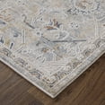 thumbnail image 3 of Feizy Pasha Transitional Distressed, Ivory/Blue/Tan, 7'10" x 10'3" Area Rug Stain Resistant Pet & Kid Friendly Bohemian & Eclectic Geometric Floor Rug for Living room Bedroom, 3 of 9