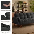 thumbnail image 4 of MIKIBAMA 75" Dark Gray 3 Seat Linen Convertible Futon Sofa Bed Tufted Design Adjustable Backrests With Solid Wood Legs for Small Spaces, 4 of 7