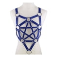 thumbnail image 3 of PU Leather Body Harness Fetish Punk Goth Metal Rivet Belt Strap Pentagram Bra, 3 of 5