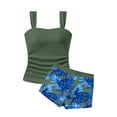 thumbnail image 3 of Gaexia Girls Swimsuit 2 Piece Sporty Adjustable Straps Modest Bikini Bathing Suit with Shorts Color Block Swimwear, 3 of 5