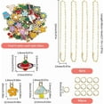 thumbnail image 2 of 1 set DIY Alloy Enamel Pendant Necklaces Jewelry Making Kits with 304 Stainless Steel Paperclip Chains Mixed color 8~27x4~13.5x0.8~2.5mm Hole: 1.4~6.4mm, 2 of 6