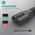 thumbnail image 2 of Cable de alimentación LORDTRONICS C7P 0.9 m 2 clavijas polarizadas, 2 of 6