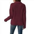thumbnail image 3 of Suéteres de Punto para Mujer, Suéteres de Larga con Cuello en V, Camisetas Casuales, Conjuntos de Moda de Otoño Rojo Oscuro L, 3 of 7