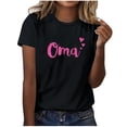 thumbnail image 3 of Camiseta de Manga Corta de Cuello Redondo con Impresión de la Carta para las Mujeres, Casual Diario Y Top de Fiesta, 3 of 4