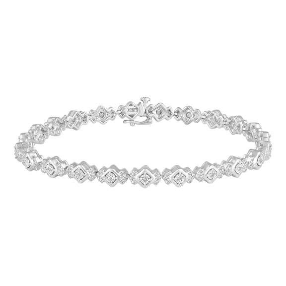 Fifth and Fine 1 Carat Diamond Tennis Bracelet, Sterling Silver, 7 Inches
